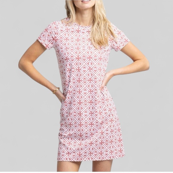 Southern Tide Dresses & Skirts - Southern Tide-Women's Chanelle Performance Geo Dress-Dusty Coral-size M-NWT